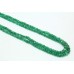 Natural Beryl Gemstone dark green Cut Beads 2 lines String Necklace 130 Carats